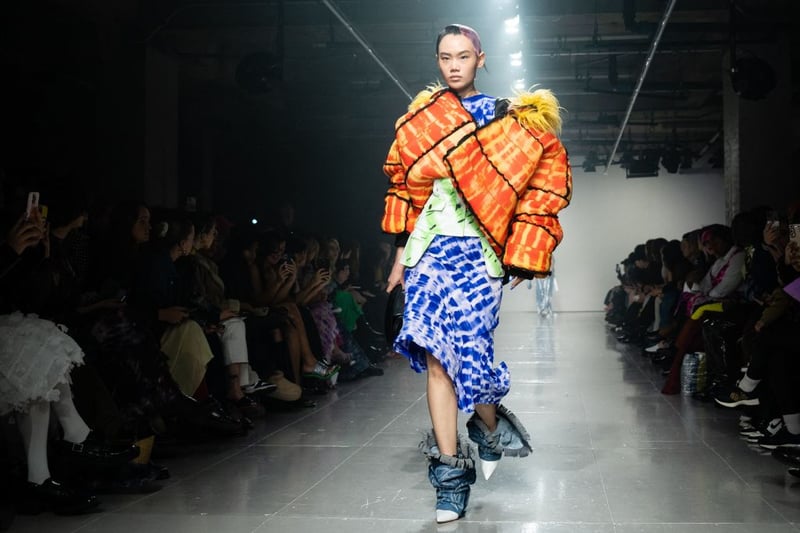 For Asai’s fourth collection under Fashion East, the designer continued mixing together his heritage with Western tropes