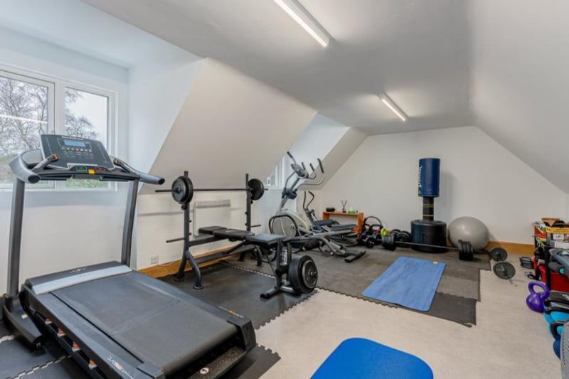 The gym could also be used as additional office space. 