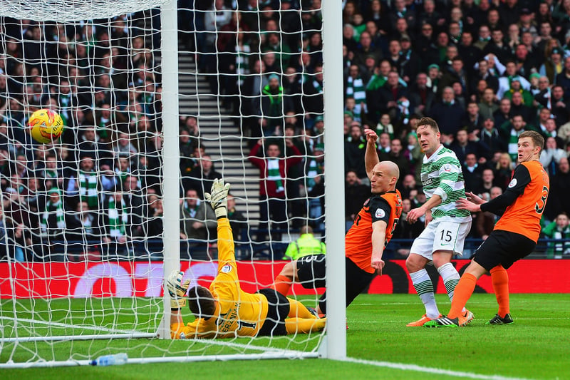 Contesting their 30th League Cup final, Ronny Deila’s side emerged victorious with goals in either half from Kris Commons and substitute James Forrest. Dundee United captain Seán Dillon was sent off before Forrest had a penalty saved late on.