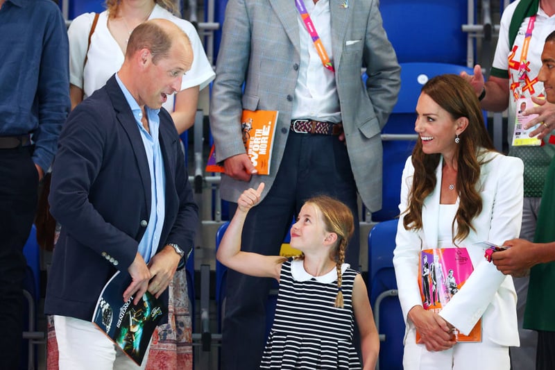 Several members attended various events, with the then Prince Charles making a speech at the Opening Ceremony, with our late Queen Elizabeth unable to attend. Here’s Prince William, Duke of Cambridge, Princess Charlotte and Catherine, Duchess of Cambridge watching the action on day five of the Birmingham 2022 Commonwealth Games at Sandwell Aquatics Centre on August 02, 2022 