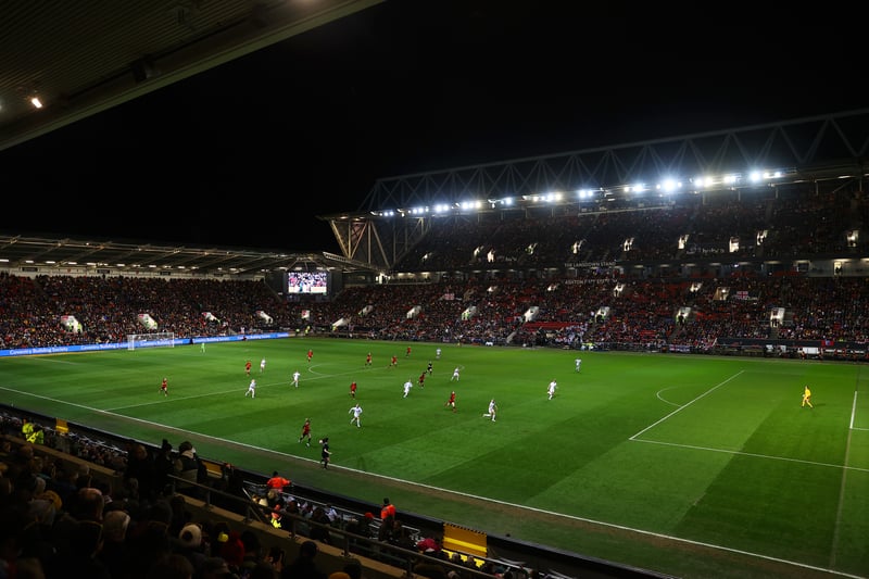 A general view of Ashton Gate with all the fans inside last night