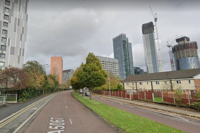 The Hulme Park and St George’s neighbourhood recorded an air quality score of 1.24. Photo: Google Maps