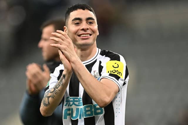 Newcastle United winger Miguel Almiron. (Photo by PAUL ELLIS/AFP via Getty Images)
