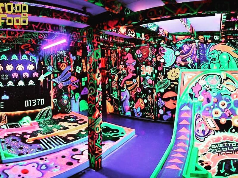 One of the most popular attractions in Digbeth, Golf Fang (formerly Ghetto Golf) offers a colourful, immersive crazy golf course that’s not for the faint hearted – expect lots of cheeky obstacles along the way. There’s 18 holes split over 2 floors, ending at the bar so you can enjoy some cocktails afterwards. You can find out more and book via the website.