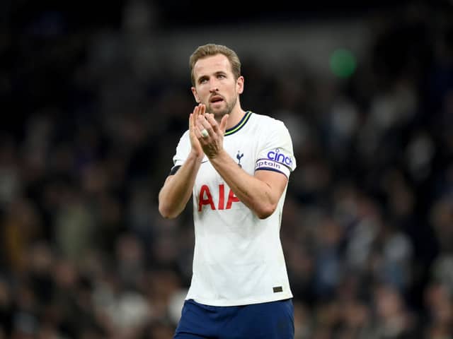 Harry Kane of Tottenham Hotspur applauds their fans after the Premier League match between Tottenham Hotspur and West Ham Photo by Justin Setterfield/Getty Images)