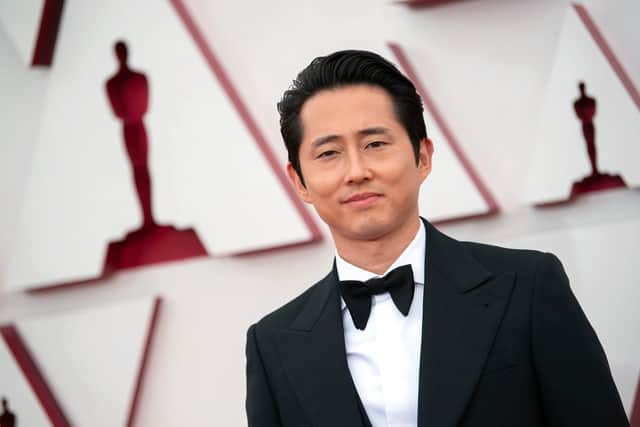 Steven Yeun attends the 93rd Annual Academy Awards at Union Station on April 25, 2021 in Los Angeles, California. (Photo by Matt Petit/A.M.P.A.S. via Getty Images)