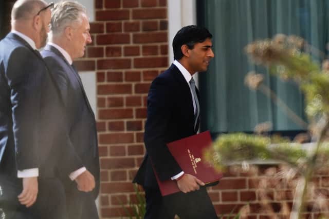 Prime Minister Rishi Sunak (right) arrives at Fairmont Windsor Park hotel in Englefield Green, Windsor, Berkshire, ahead of a meeting with European Commission president Ursula von der Leyen to discuss a “range of complex challenges” around the Brexit treaty. Picture date: Monday February 27, 2023. Credit: PA