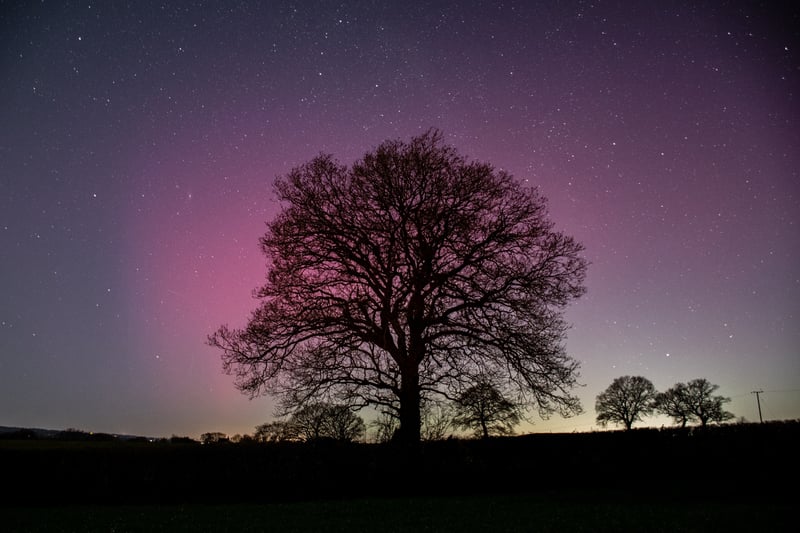 The northern lights over Shropsire on Monday February 27, 2023.