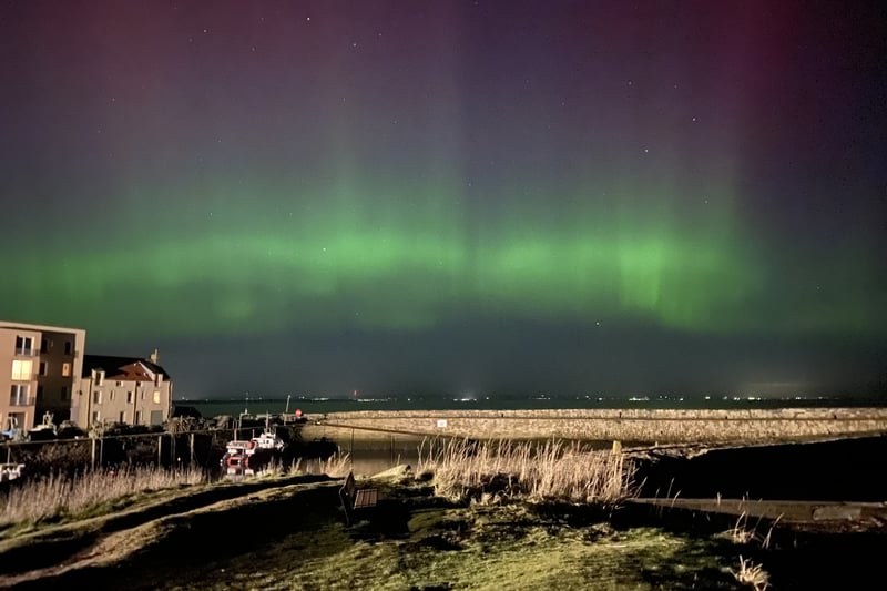 The northern lights over St Andrews in Scotland on Monday February 27, 2023.