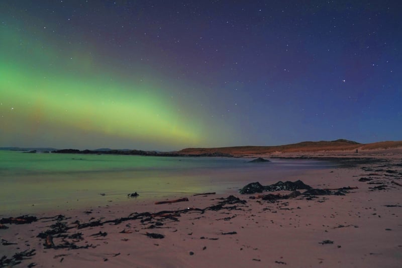 The northern lights over the Hebrides in Scotland on Monday February 27, 2023.