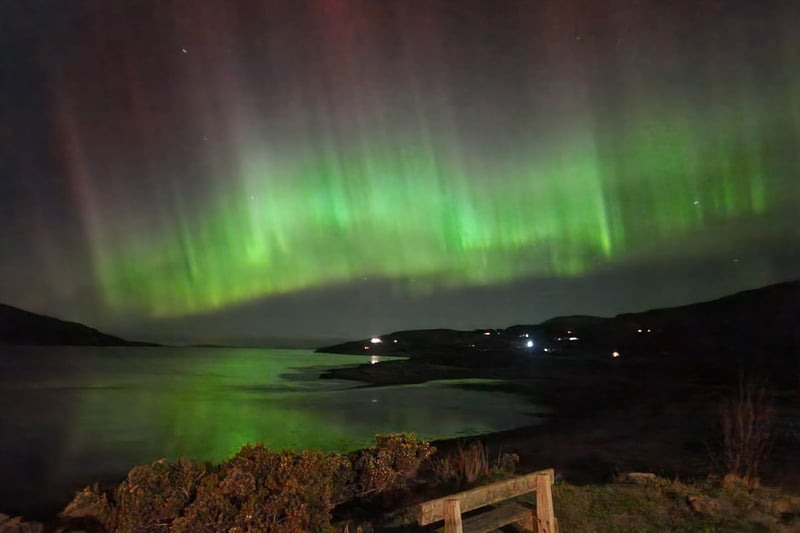 The northern lights over Ullapool in Wester Ross on Monday February 27, 2023.