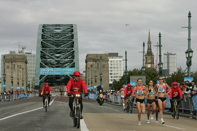 The Tyne Bridge went on to become to the starting point for the Great North Run.