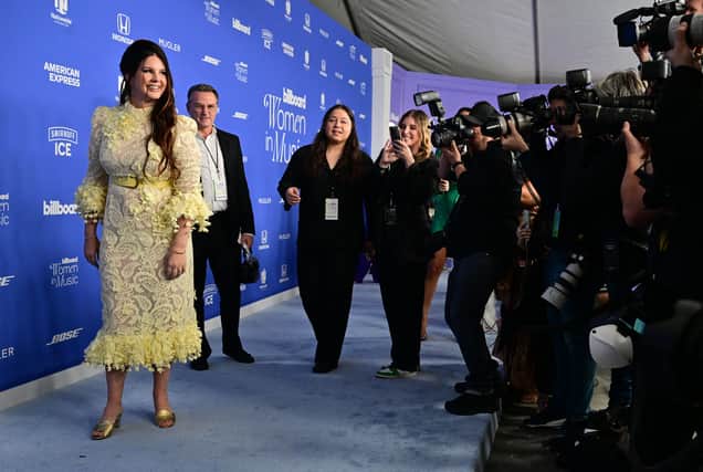 US singer/songwriter Lana Del Rey arrives for the 2023 Billboard Women in Music awards at the YouTube theatre at Hollywood Park in Inglewood, California, March 1, 2023. (Photo by Frederic J. BROWN / AFP)