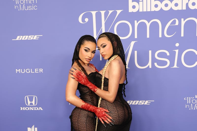 (L-R) Tori Wade and Valeria attend 2023 Billboard Women In Music at YouTube Theater on March 01, 2023 in Inglewood, California. (Photo by Monica Schipper/Getty Images)