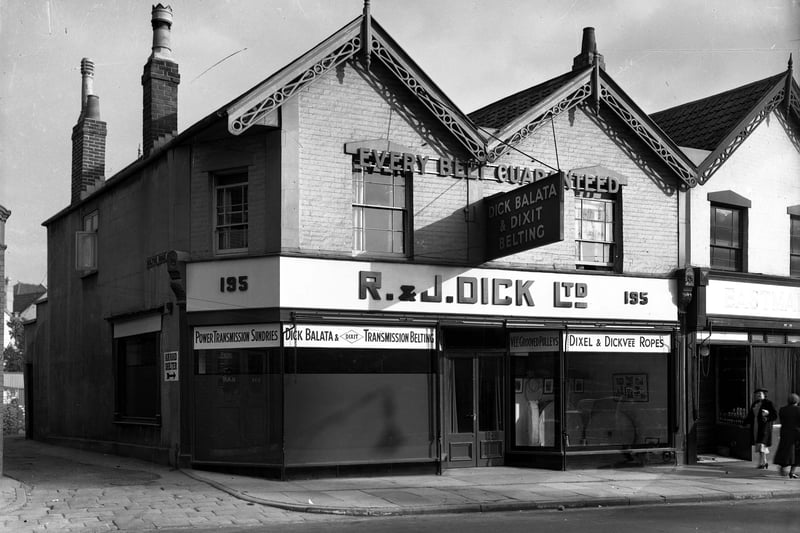 R.J Dick power transmission engineers had several stores across the UK. This one, at 195 Gloucester Road, traded during the Second World War from 1942-1946.