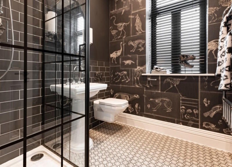 Luxurious bathroom with unique design.