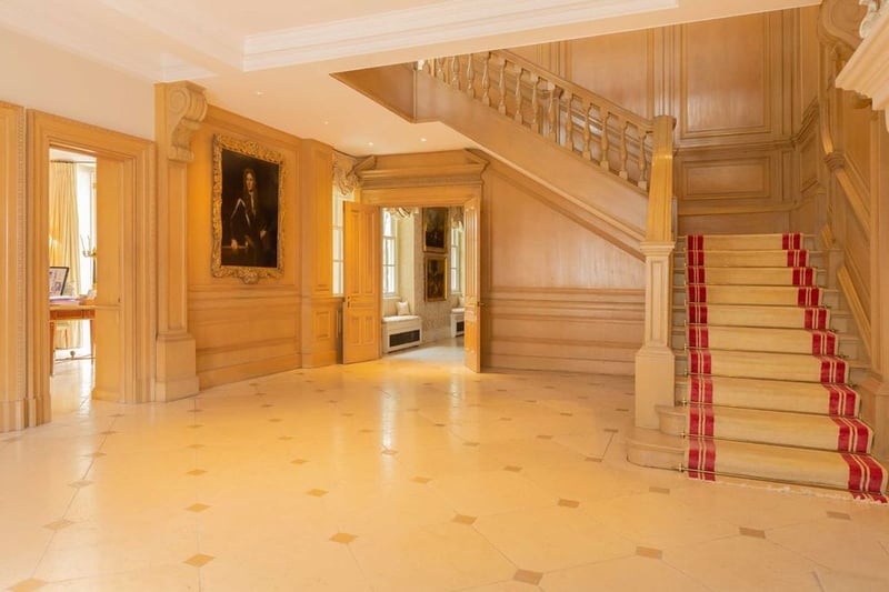 The grand staircase leading to the first floor