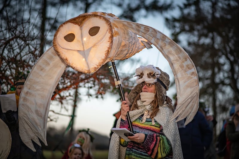 This is one of a series of images, made digitally in January 2023, that documents the Chettle Wassail, a midwinter celebration of the apple trees in the orchards of a tiny rural community O with just 100 people in North Dorset. It is a unique celebration, created by the people to highlight the nature and landscape of the beautiful valley. Photo by Jayne Jackson.