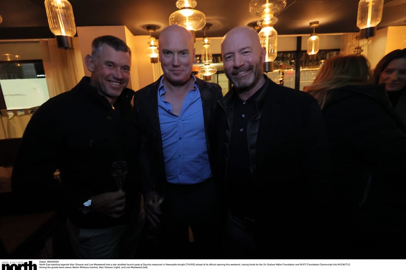 Gaucho Newcastle’s launch party was hosted by Alan Shearer and Lee Westwood. Here they are pictured with Gaucho owner Martin Williams.