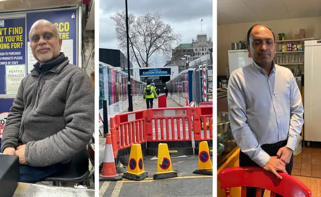 Drummond Street traders such as Harish Patel and Sultan Choudhary have seen their businesses struggle since work began on HS2. (Picture: Anushree Gupta)