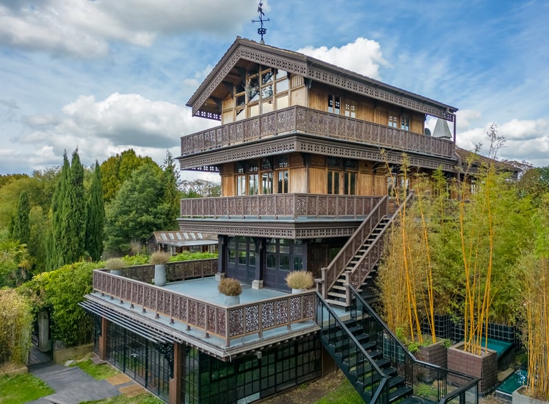  An authentic 19th Century Swiss chalet with a riverfront view shipped over and rebuilt in 1862 is up for sale in west London