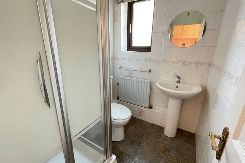 One of the bathrooms in the house, with a shower slightly out of view