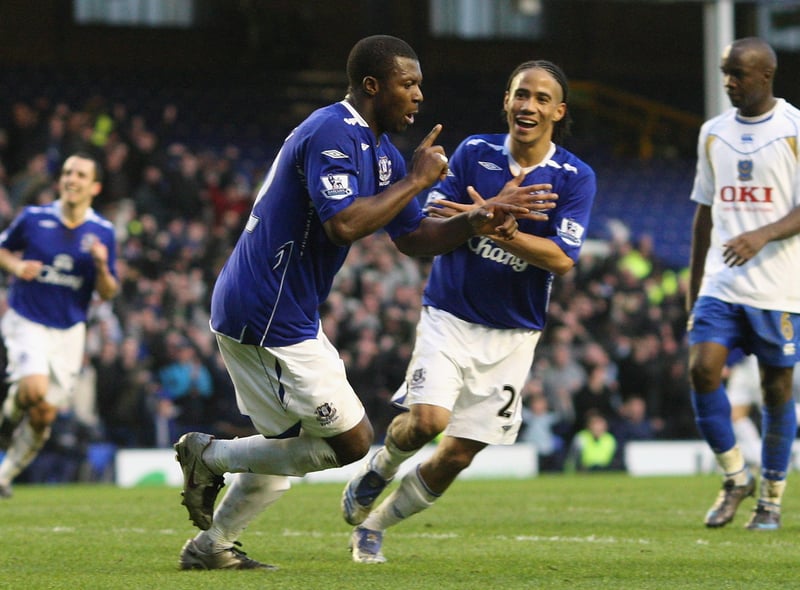 The Nigerian forward scored 33 goals across 107 games during his time at the club, but his strike against Portsmouth landed him in the top 10 quickest Premier League goals for Everton. Joseph Yobo’s touch from a Steven Pienaar free-kick landed in the path of the striker who was unmarked and had the easy task of nodding in to open the scoring.