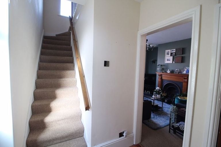The stairway and living room enterance