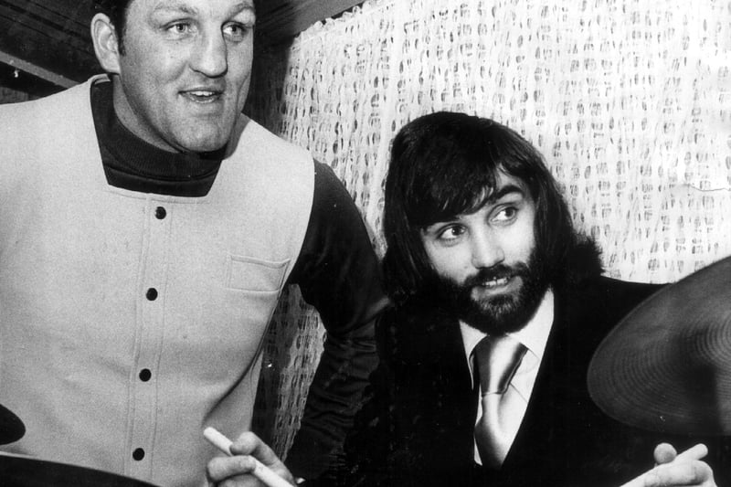 George Best with Brian London after Man Utd played Blackpool
