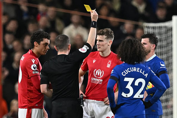8 yellow cards, 1 red card