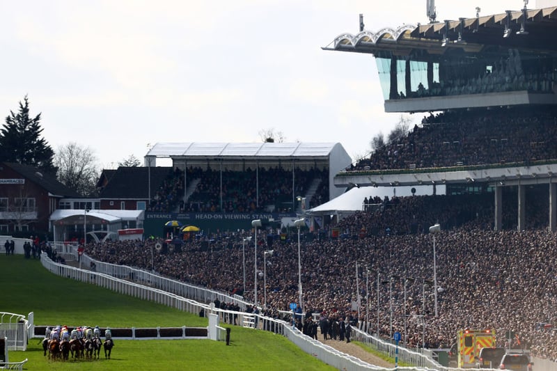 Runners make their way around the course during the Sky Bet Supreme Novices Hurdle during day one of the Cheltenham Festival 2023 at Cheltenham Racecourse on March 14, 2023 in Cheltenham, England. (Photo by Michael Steele/Getty Images)