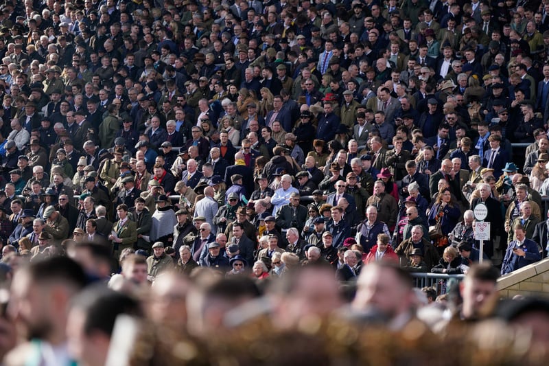 Racegoers during day one of the Cheltenham Festival 2023 at Cheltenham Racecourse on March 14, 2023 in Cheltenham, England. (Photo by Alan Crowhurst/Getty Images)