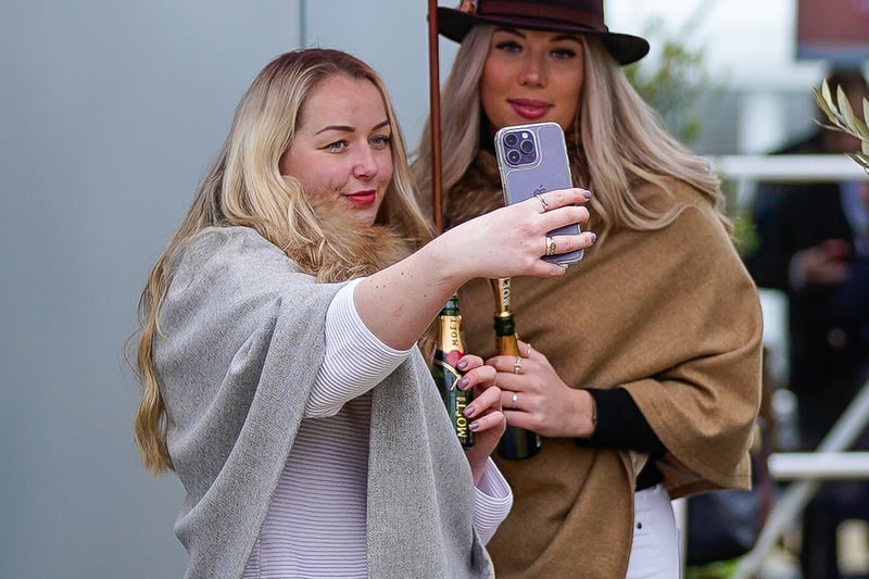 In the Champagne Village during day three of the Cheltenham Festival 2023 at Cheltenham Racecourse 