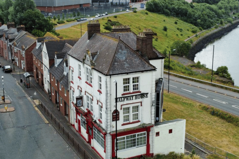 An aerial view of the pub located at Southwick Road, Sunderland