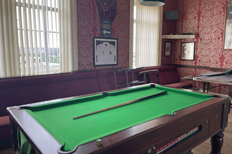 A closer look at the pool table 