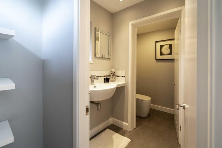 The downstairs bathroom in the property