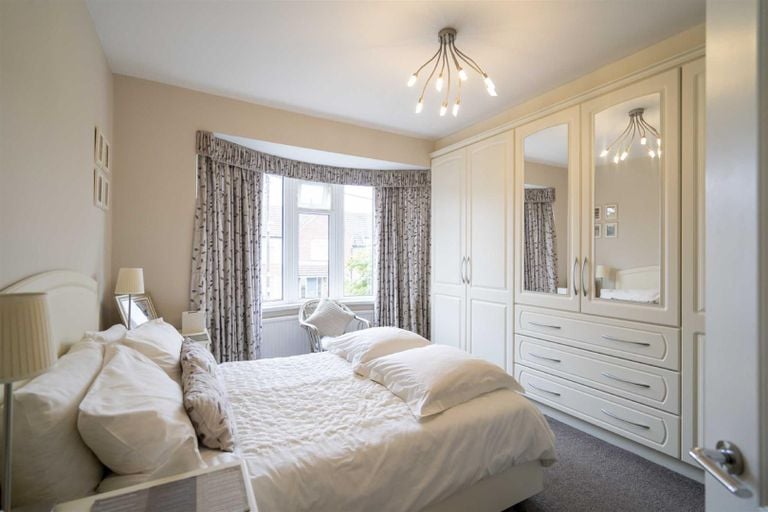 The master bedroom in the property