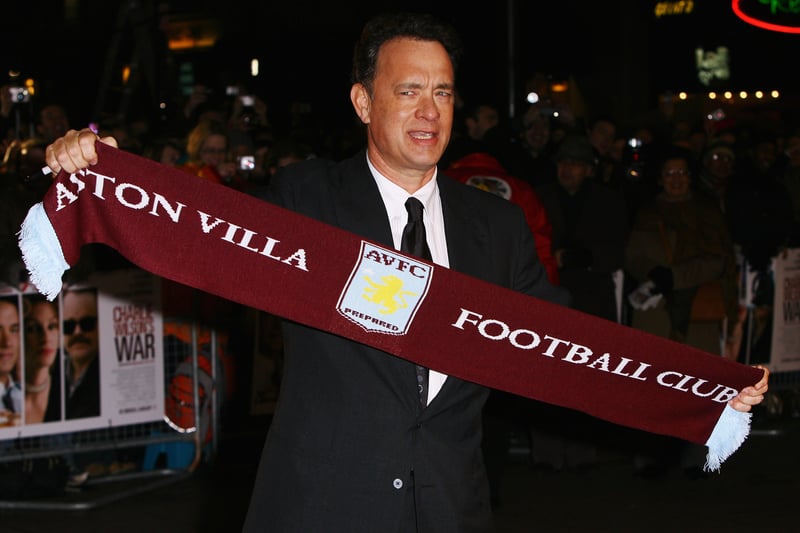 The two time Oscar-winner revealed in 2008 that he supports Villa and he made a surprise visit to Villa Park to watch his side's game against Arsenal in February. The Forrest Gump and Saving Private Ryan actor was even spotted talking to the officials on the side of the pitch before kick-off. He has been pictured a few times wearing Villa colours, including here in 2010