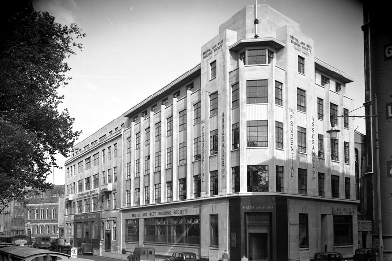 Now student accommodation, St Stephens House was built for Bristol and West Building Society in 1938. The Art Deco building is a Grade II listed building. The building society was taken over by Bank of Ireland in 1997. 