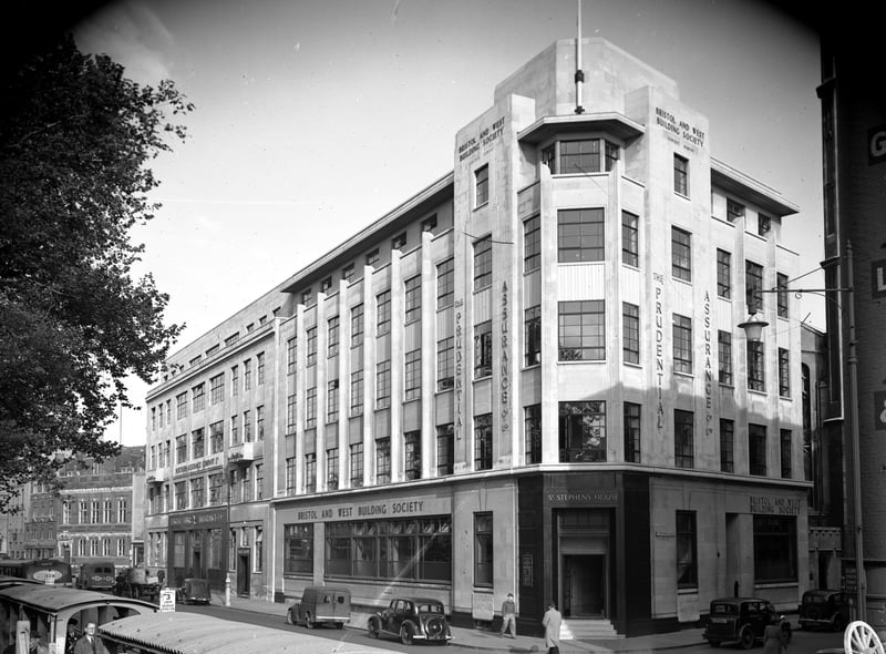Now student accommodation, St Stephens House was built for Bristol and West Building Society in 1938. The Art Deco building is a Grade II listed building. The building society was taken over by Bank of Ireland in 1997. 