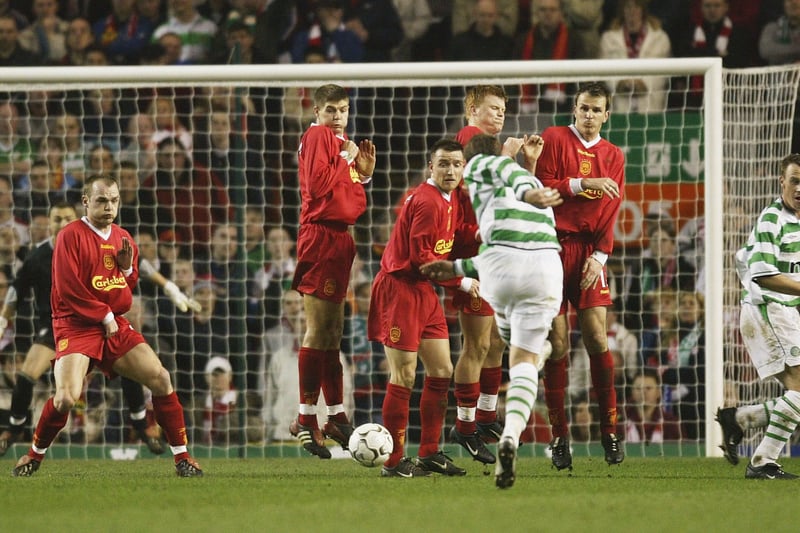 Celtic had scored in their previous 49 outings and they made it 50 when Alan Thompson’s 25-yard free-kick found the net shortly before half-time. There were question marks over the hosts poorly-organised wall as Thompson’s effort flew underneath them past a stranded Jerzy Dudek