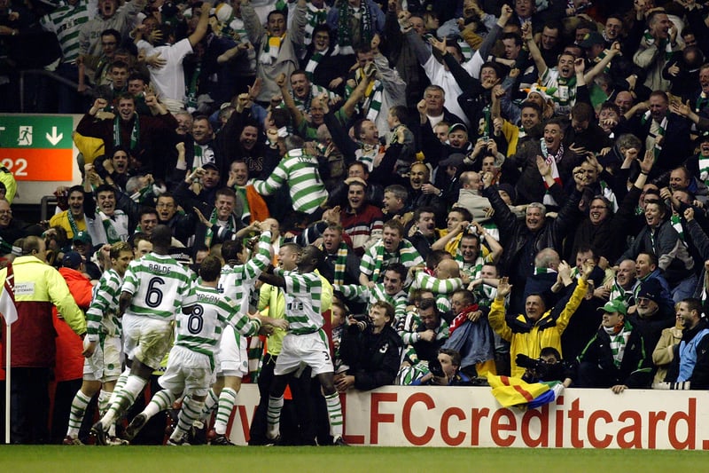 Celtic sent Liverpool crashing out of the UEFA Cup with a 2-0 victory at Anfield, following a 1-1 draw in Scotland during the first leg of the quarter-final tie