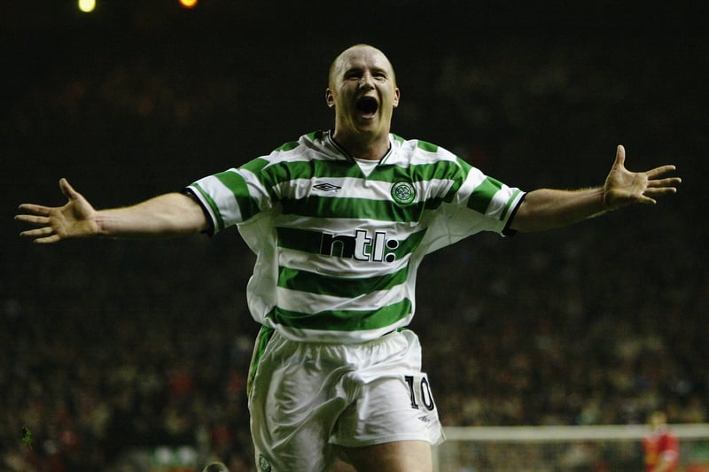 Welsh international Hartson was a constant menace for the Liverpool defence on the night, linking up to great effect with strike partner Henrik Larsson on numerous occasions. He can’t help but show his delight after scoring the clinching goal
