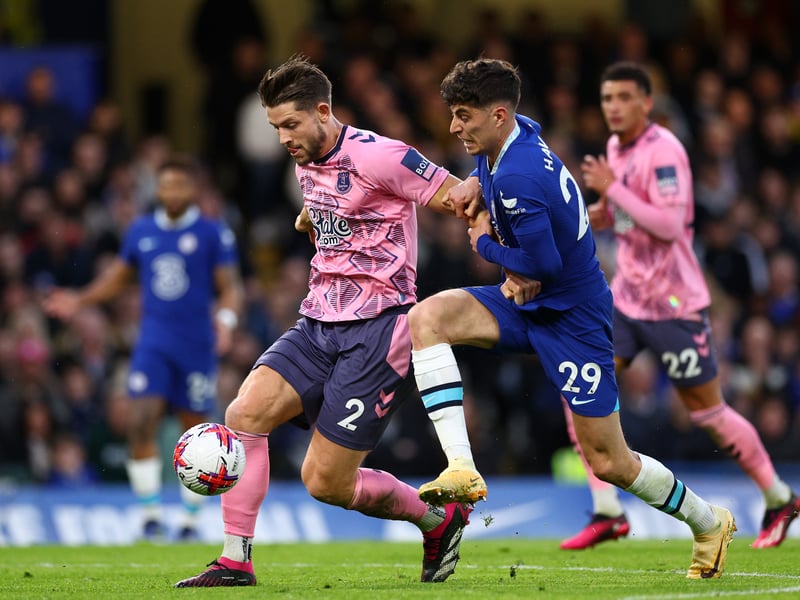 Apart from giving away a penalty, the Everton defender helped his side to a precious point at Chelsea. Claimed an assist and won two tackles. 