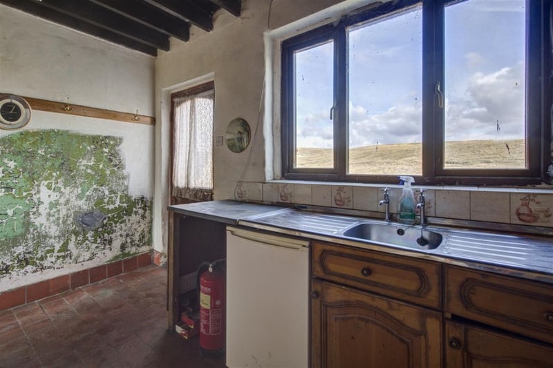 The kitchen features views out toward Yorkshire Dales