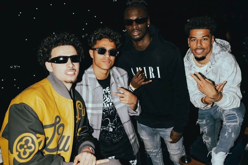 Two of Liverpool’s young stars in Fabio Carvalho and Curtis Jones are seen here enjoying time off watching Chris Brown perform live with Cardiff City’s Cameron Antwi and Fulham’s Sylvester Jasper.