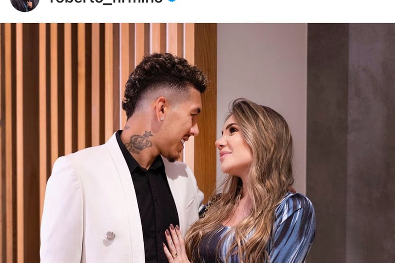 With no international football on the docket for Firmino, he’s flooded his social media accounts with wholesome family videos and pictures, including this one with his wife.