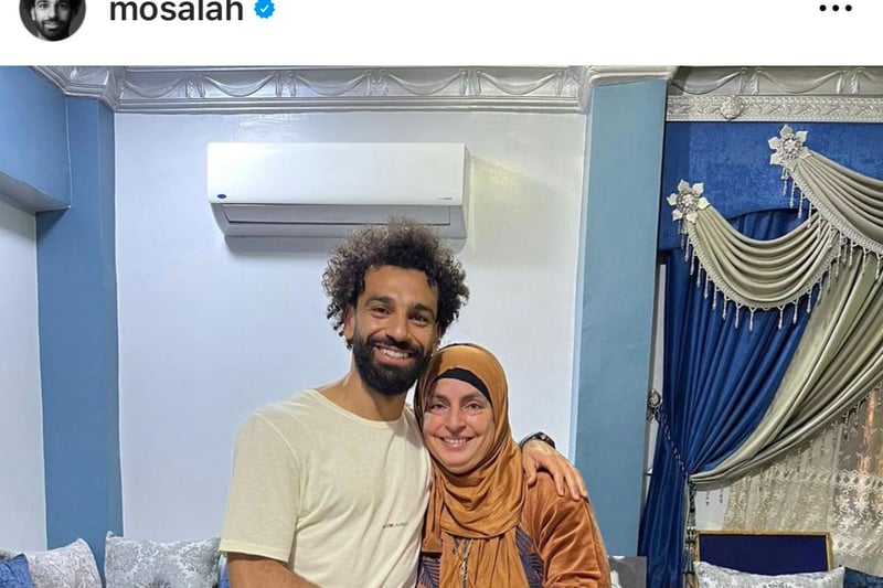 Seen here with his mother, Salah returned home to spend time with his family on Mothers Day before his two African Cup of Nations qualifiers. 