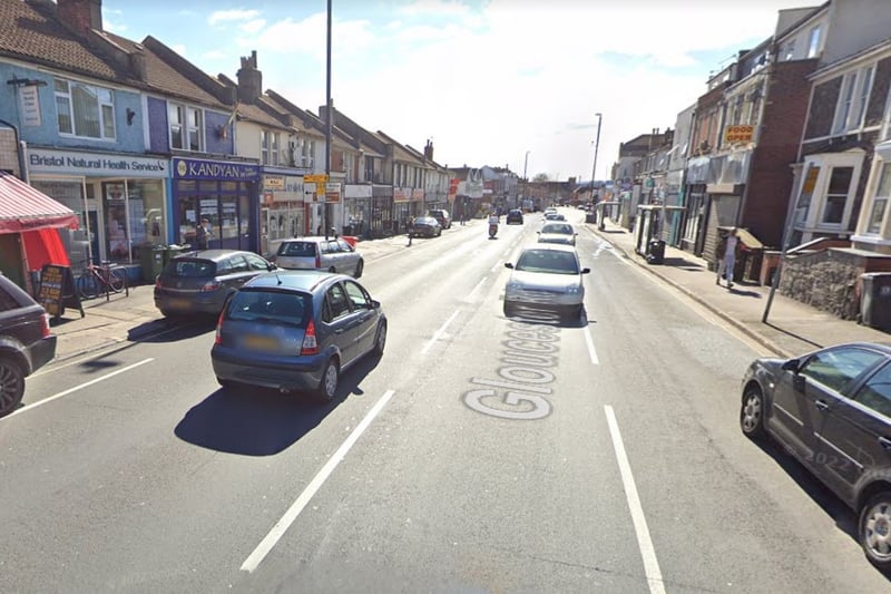 There were 35 recorded potholes in Gloucester Road. Most of the potholes were logged outside businesses along the stretch of road with the largest measuring 2m x 2m in size.