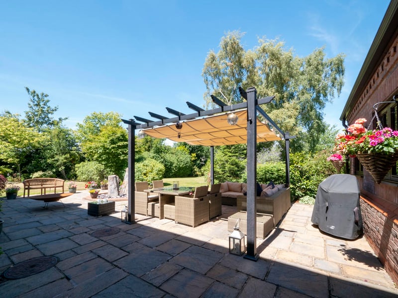 The patio area.